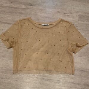 Zara Sheer Pearl Top
